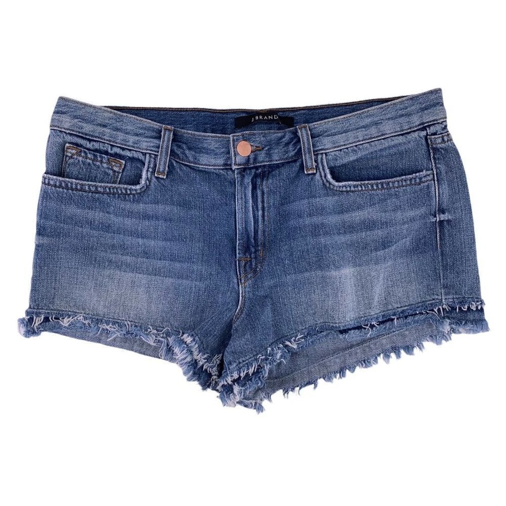 J BRAND Sachi Bleach Wrecked Cotton Denim Cut-Off Jean Shorts Size 29